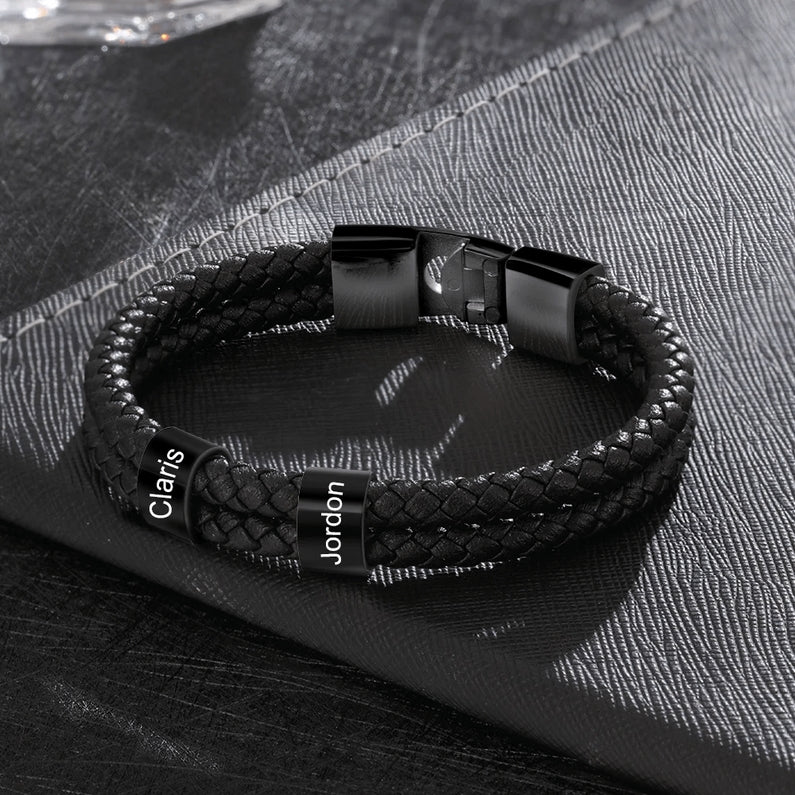 Bracelete Masculino Personalizável com nomes | Oferta Especial 50% OFF + Frete Grátis Somente Hoje!