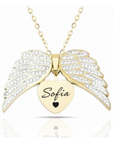 Colar Asas de Anjo Personalizável Banhado