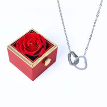 Colar Dois Corações + Caixa Rotativa de Brinde | Com nomes personalizavéis