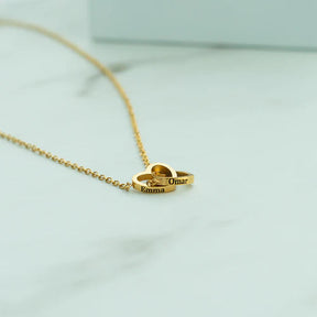 Afeto Puro™ - Colar Dois Corações Personalizado + Caixa Rotativa de Brinde