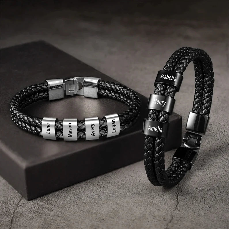Bracelete Masculino Personalizável com nomes | Oferta Especial 50% OFF + Frete Grátis Somente Hoje!