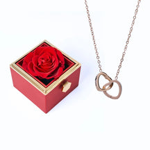 Colar Dois Corações + Caixa Rotativa de Brinde | Com nomes personalizavéis