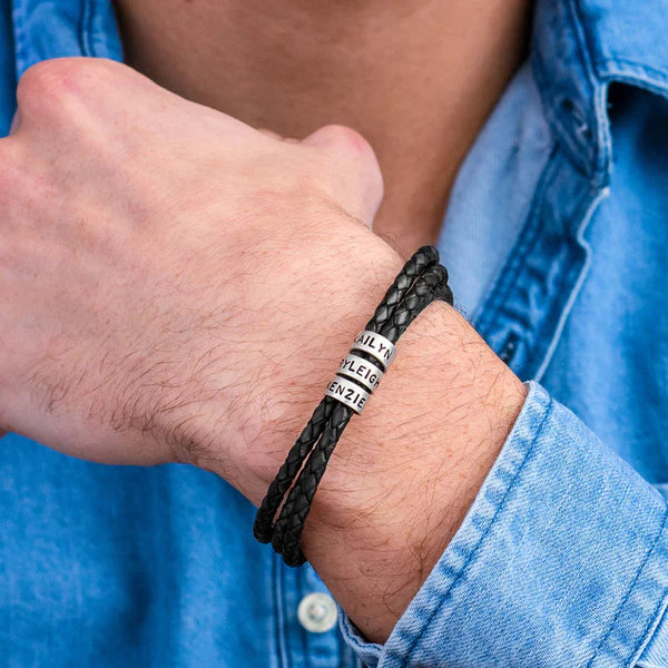 Pulseira masculina - Eterno Pai com nomes personalizados