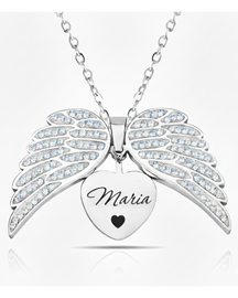 Colar Asas de Anjo Personalizável Banhado